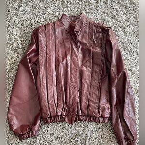 Women’s Vintage Oxblood Maroon Leather Jacket. Vintage Medium Sizing